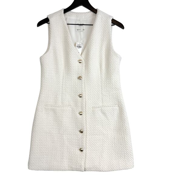 Abercrombie & Fitch Dresses & Skirts - NWT Abercrombie & Fitch Mara Tweed Vest Mini Dress White $90 - PS Petite Small